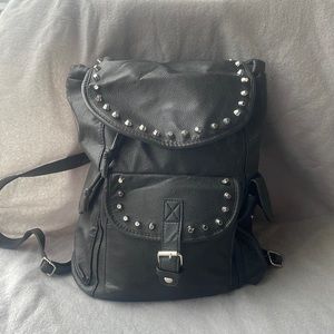 Black studded backpack